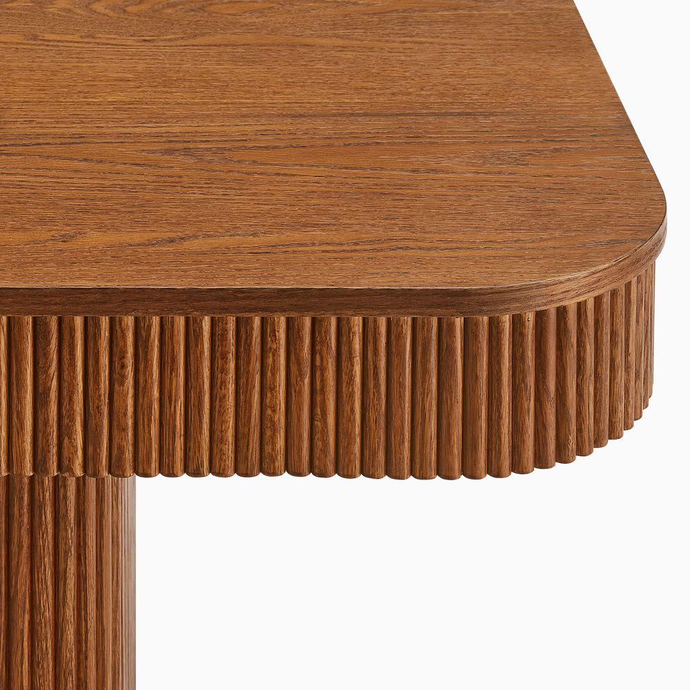 84" Dining Table with Solid Oak Fluted Design