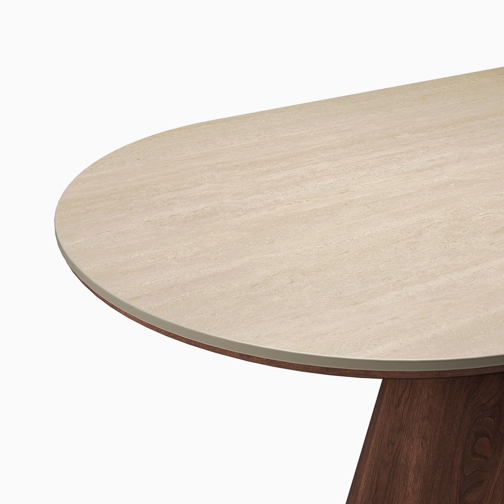 72 Inch Dining Table with Brown Wooden Base