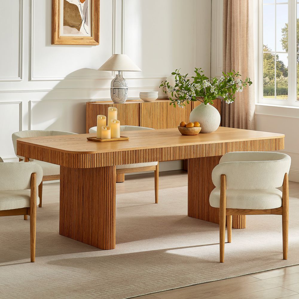 84" Oak Dining Table for Dining Room