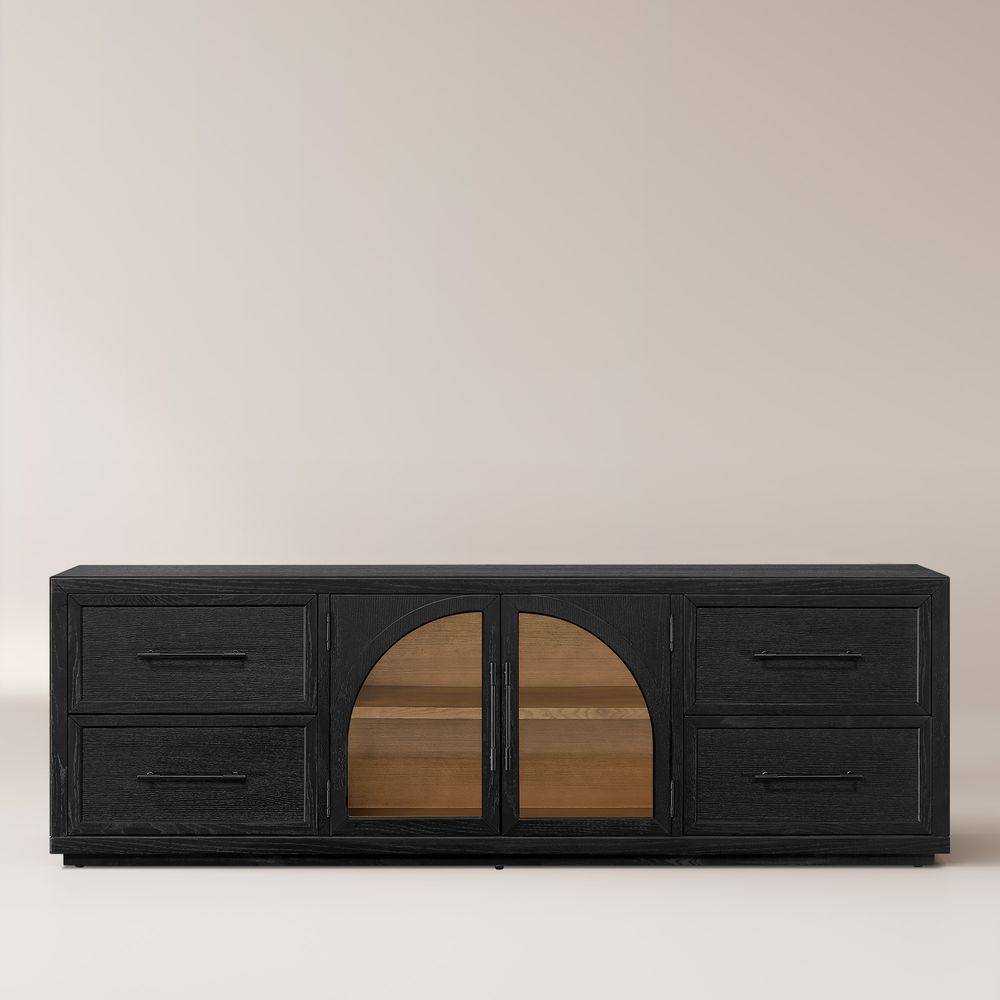Black Oak Arch TV Stand