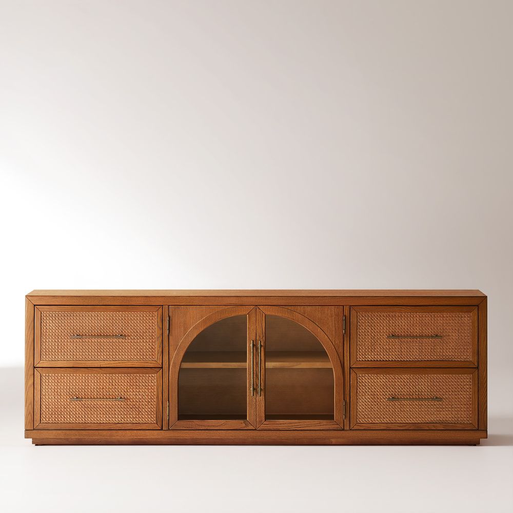 Reddish Brown Oak Arch TV Stand