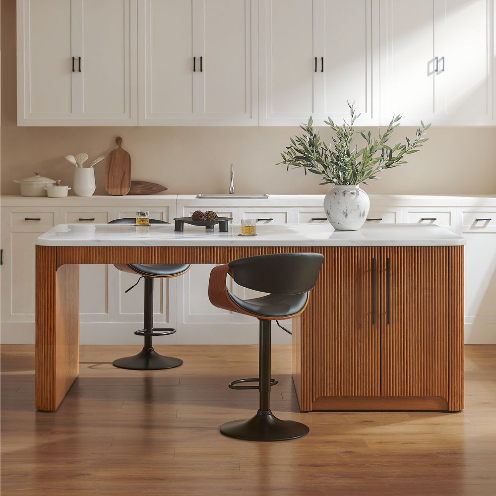 90 Inch Marble Kitchen Island with Storage