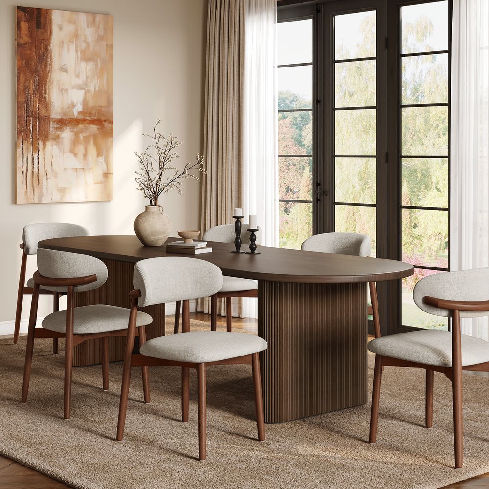 Modern Cotton Linen Dining Chairs Set of 2 for Dining Room
