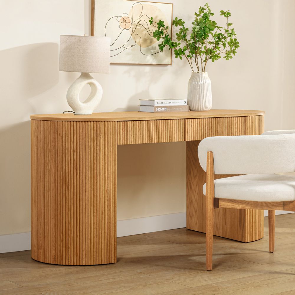 solid wood desk with 2 drawers