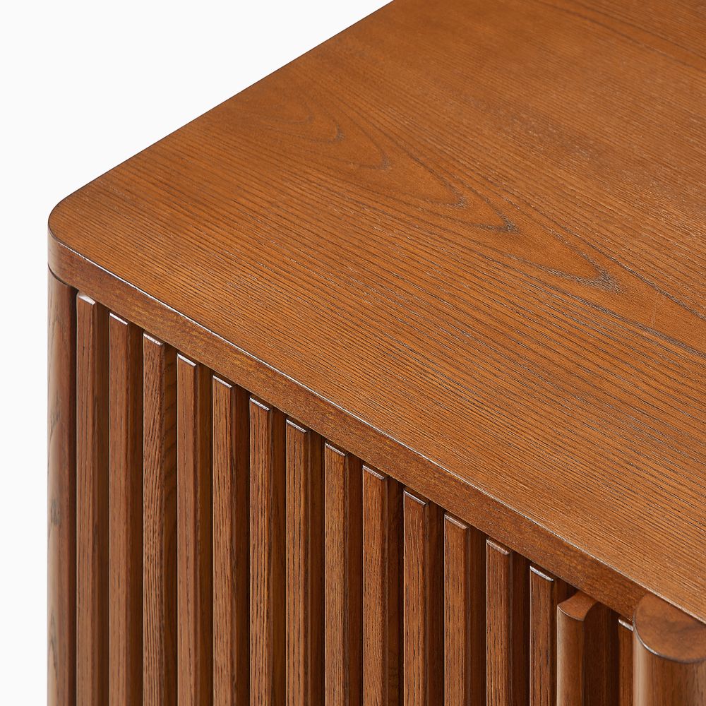 Walnut Wood Sideboard with white background