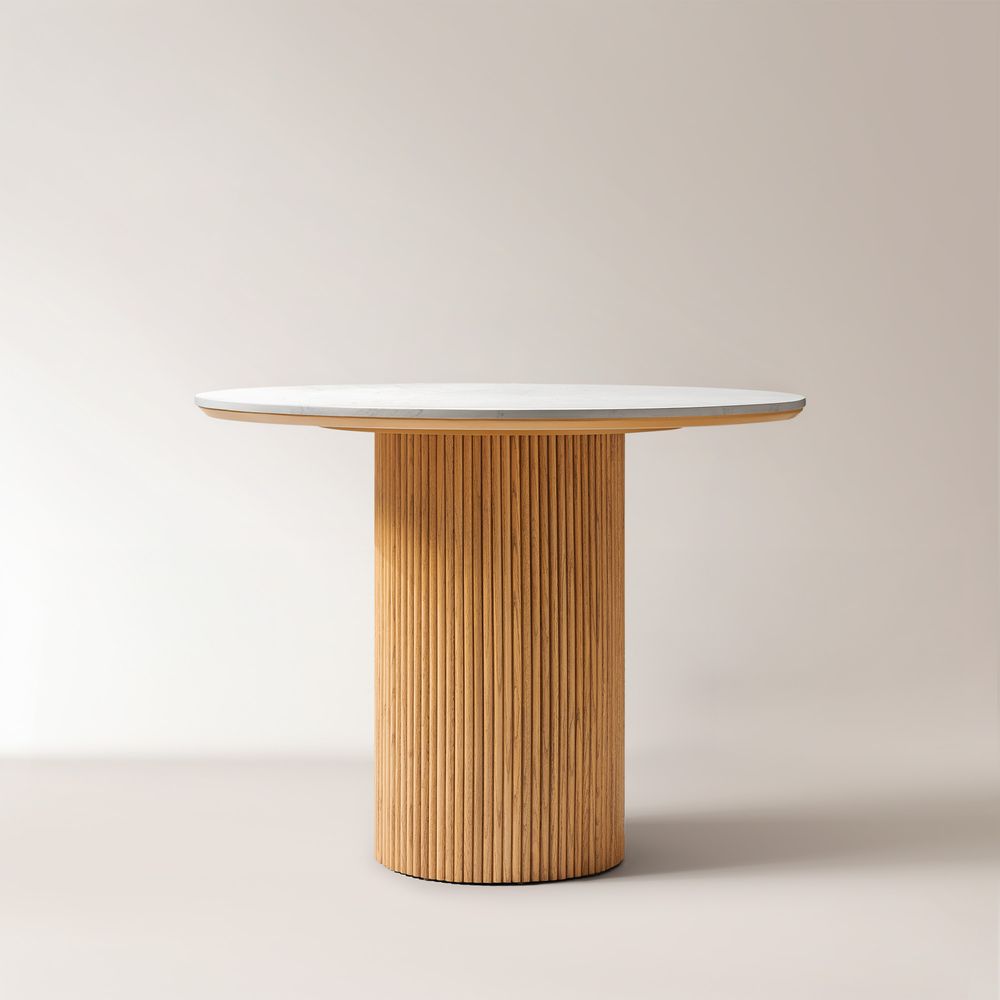 39 Inch Round Small Marble Table
