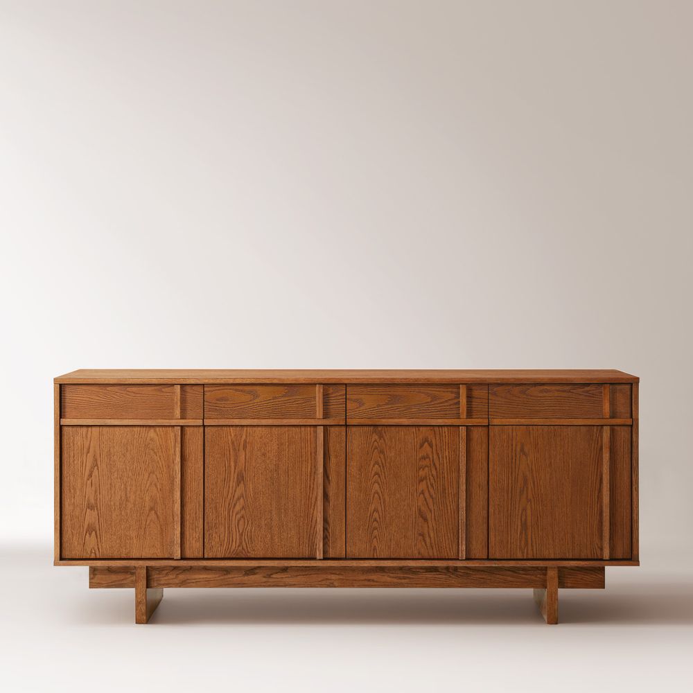 71 Inch Brown buffet cabinet sideboard