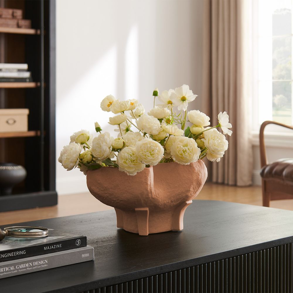 faux stone texture 7.9 inch ceramic vases