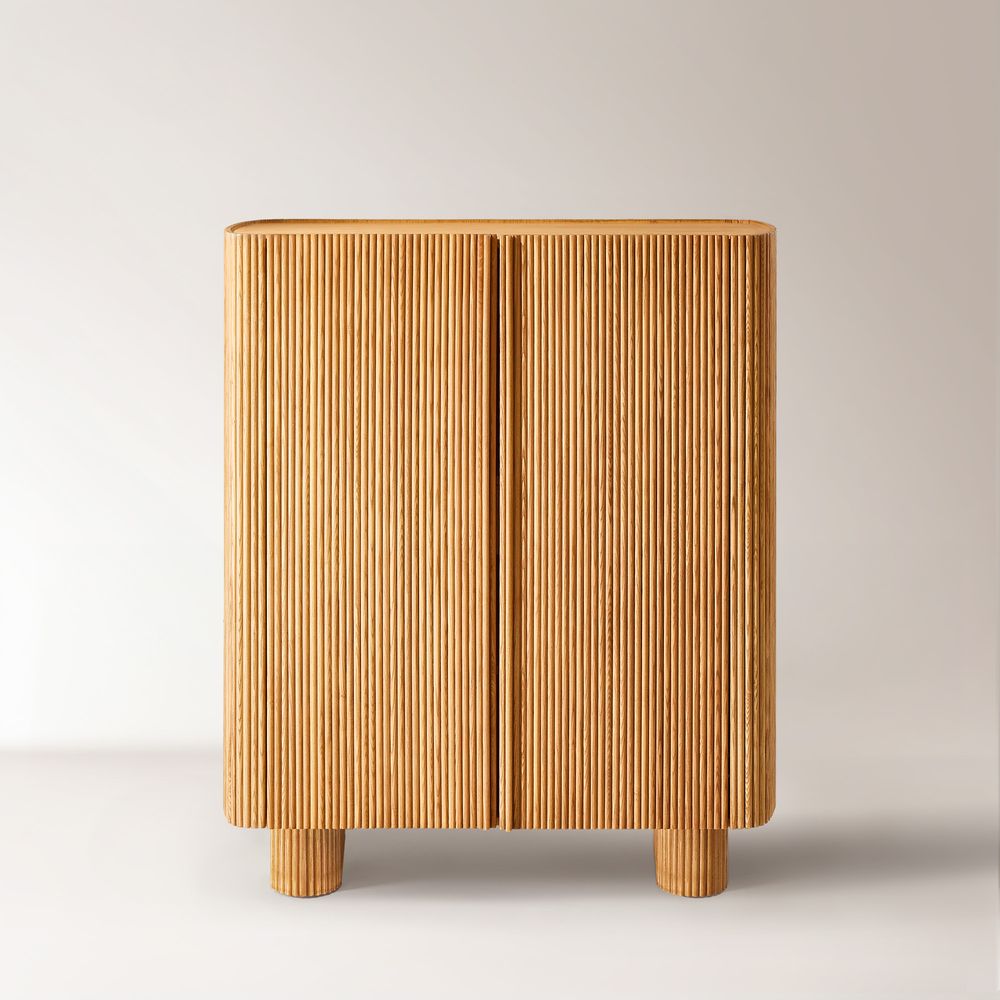 Marisol 47" Natural Oak Bar Cabinet