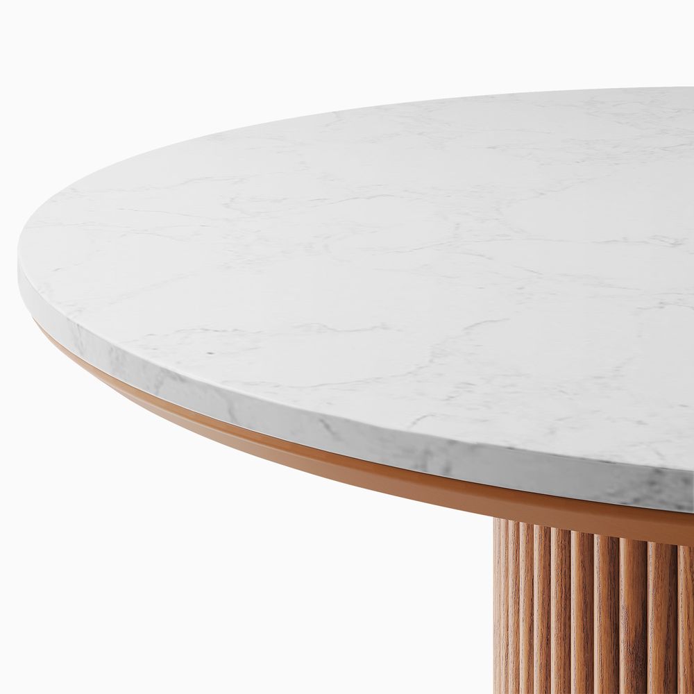31 Inch Dining Table with Marble Tabletop