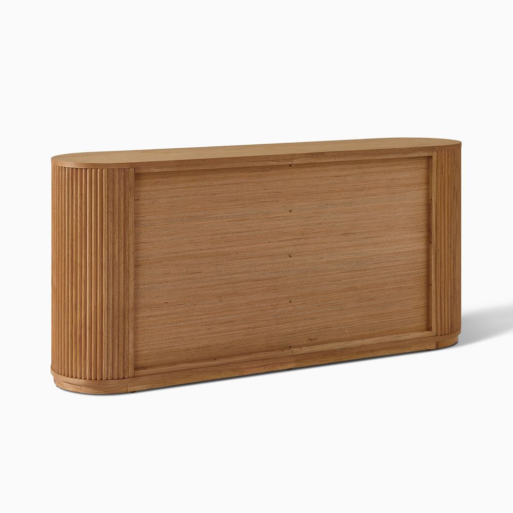 back of fluted wood sideboard