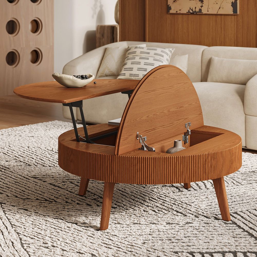 Round lift top coffee table with Hidden Storage for Living Room