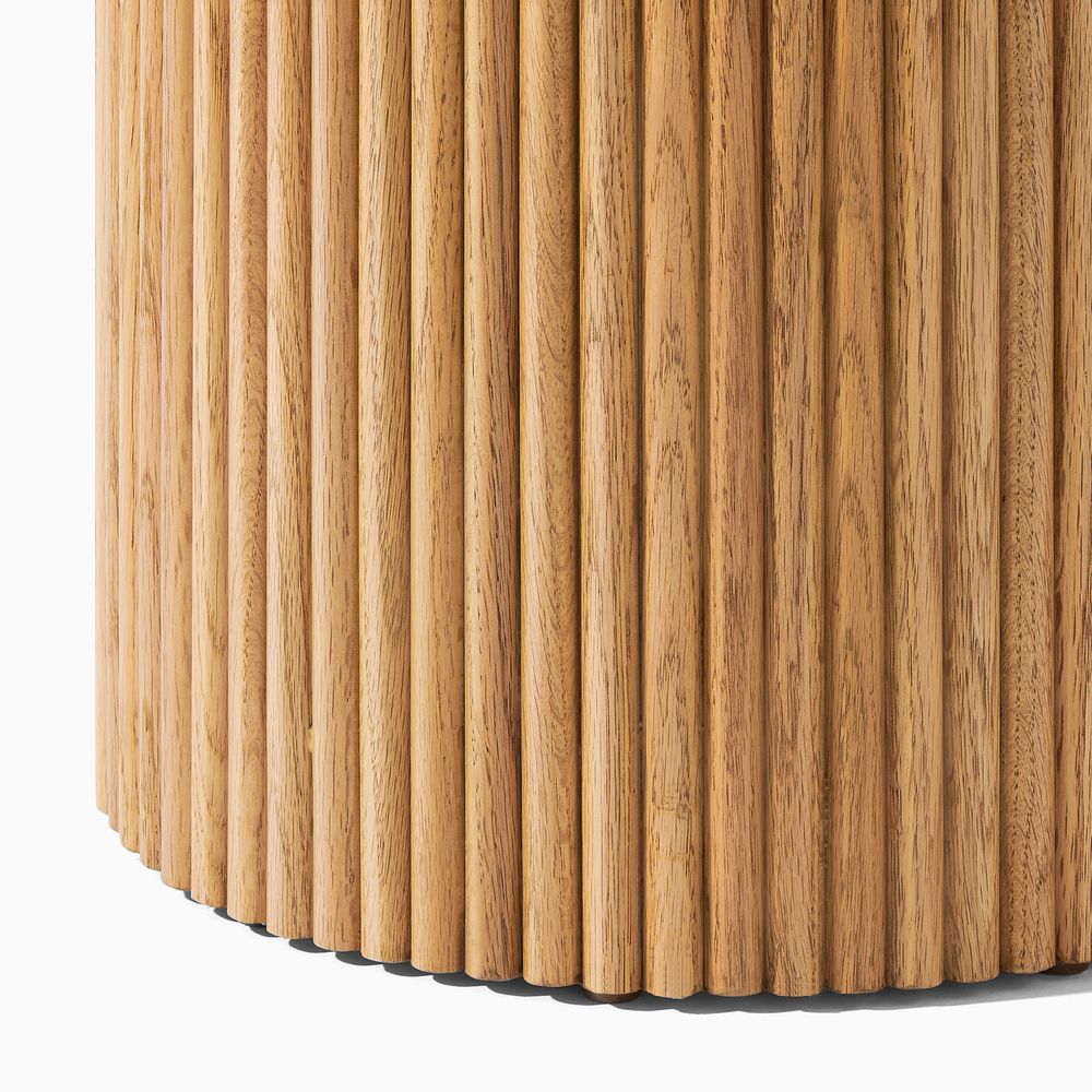 Round Dining Table with Solid Wood Fluted Designed Base