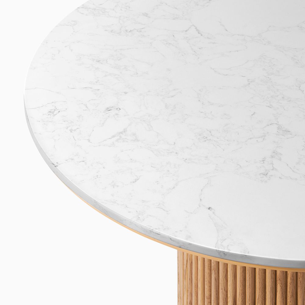 31 Inch Dining Table with Marble Tabletop
