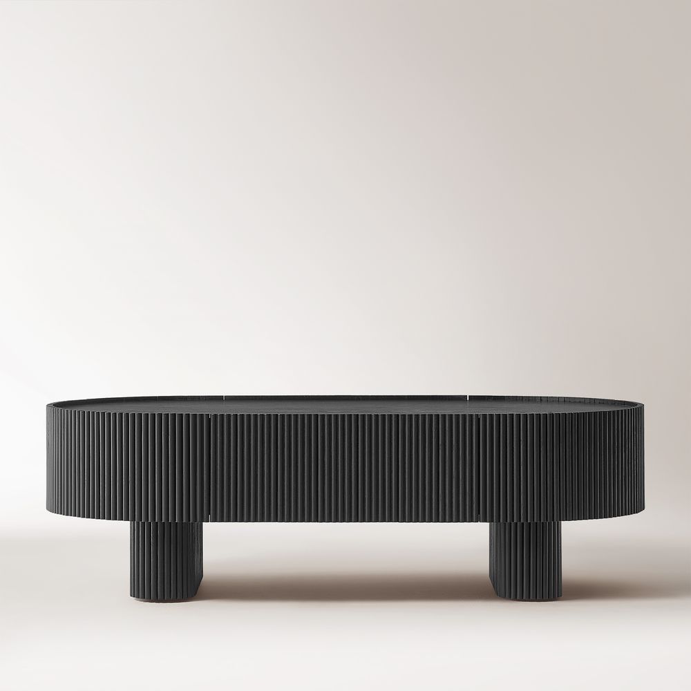black oval coffee table