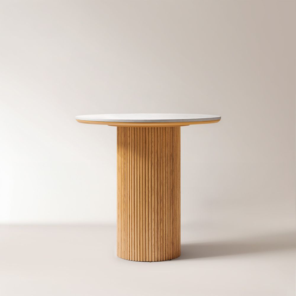 31 Inch Round Small Stone Dining Table