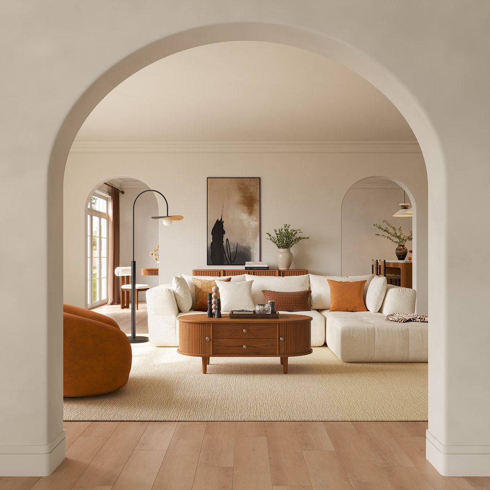 Solid Wood Coffee Table with Drawers