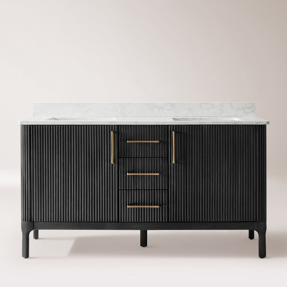 balck double vanity bathroom