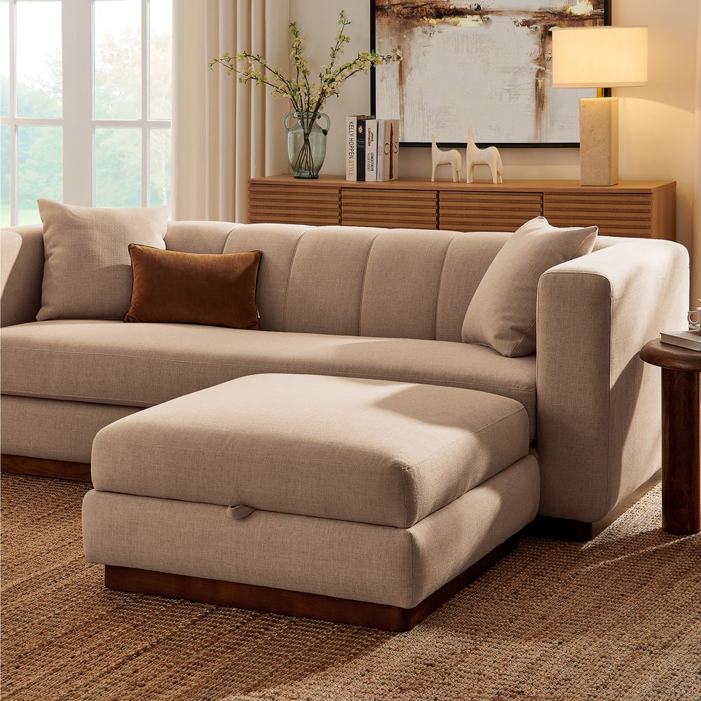 solid wood ottoman