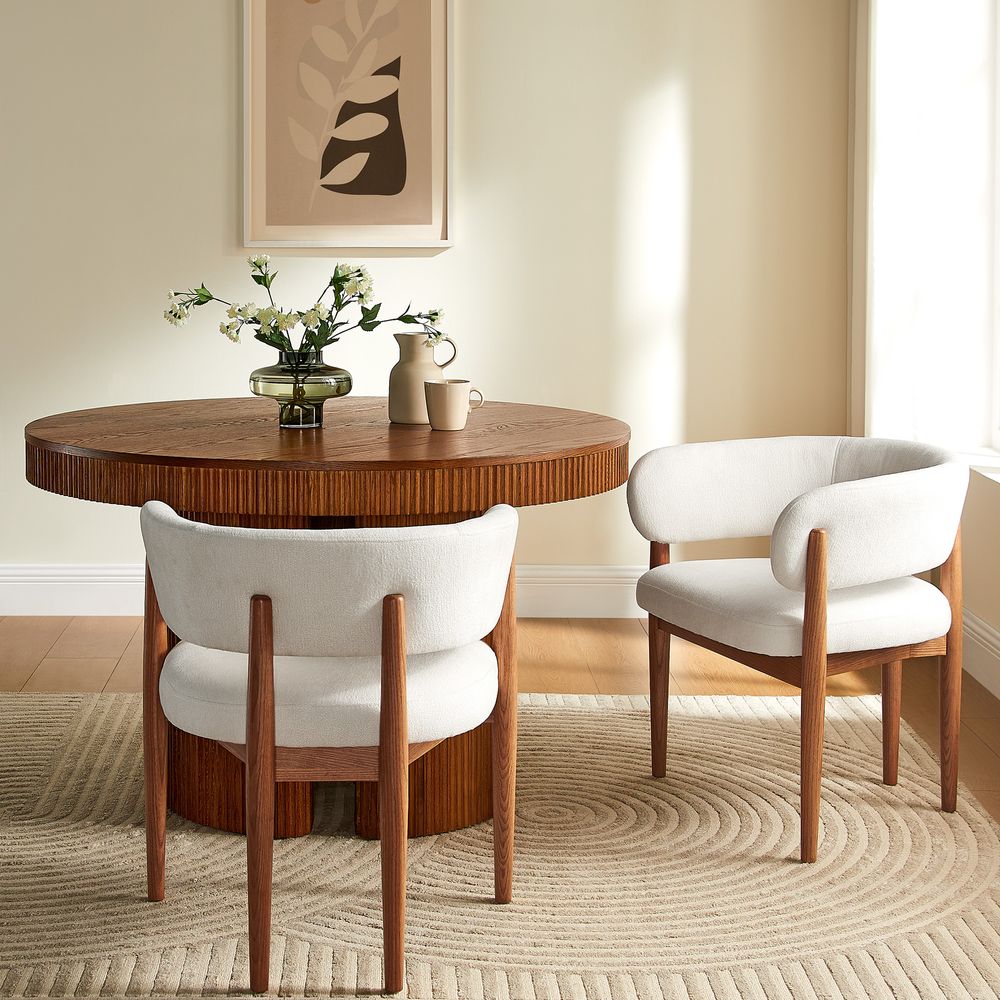 brown solid ash wood dining chairs set