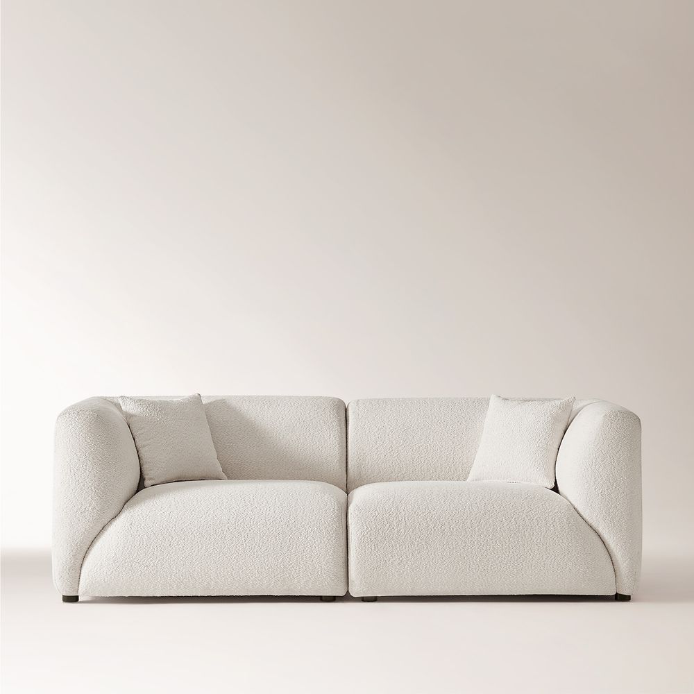 boucle loveseat sofa