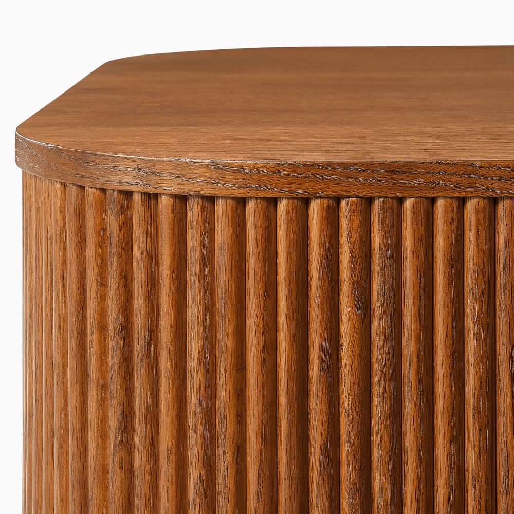 Wood Coffee Tables with Oak Fluted