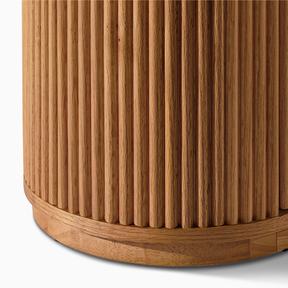 oval fluted wood sideboard