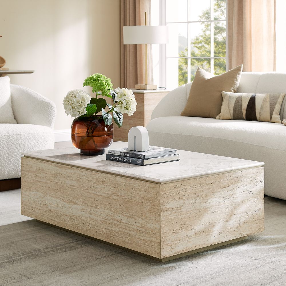 beige marble top coffee table