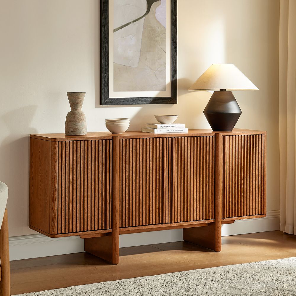 Walnut Wood Sideboard Buffet for Dining Room