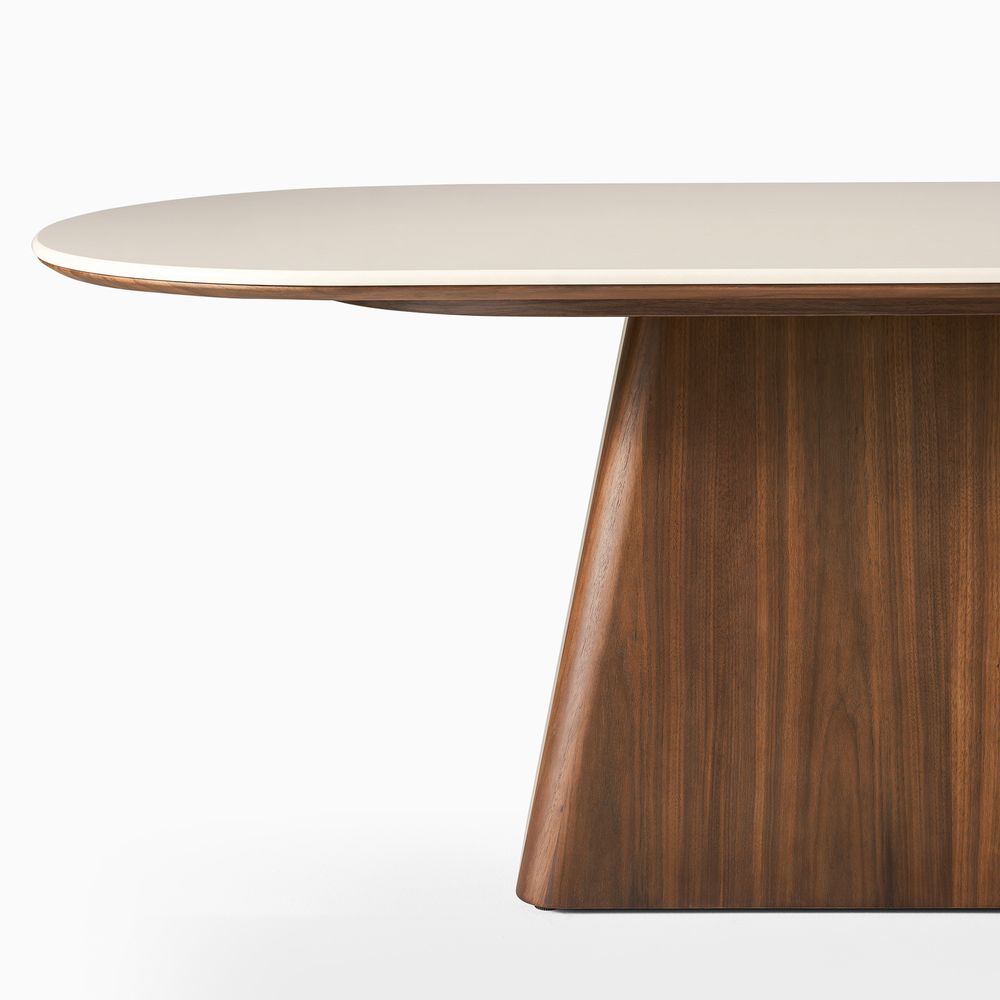 72 Inch Dining Table with Brown Wooden Base