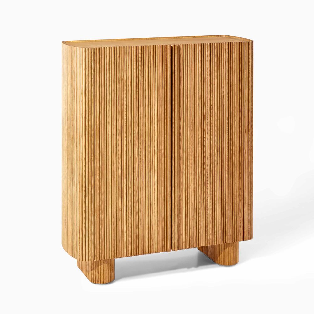 Natural Oak Bar Cabinet