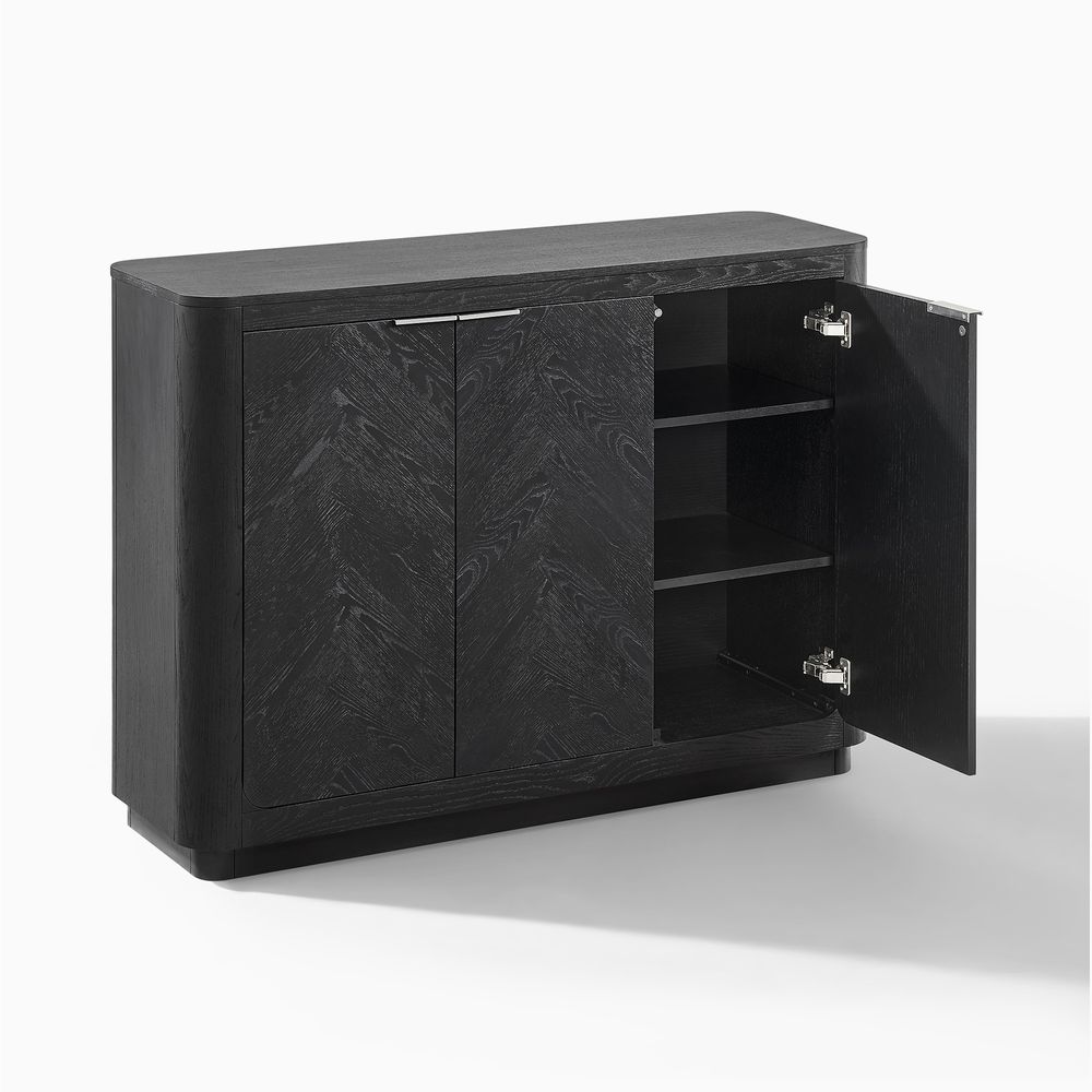 cabinet with 3 open doors