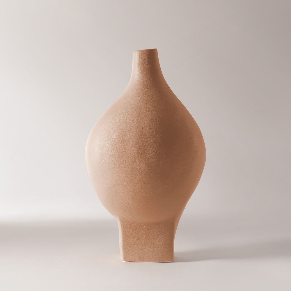 18.5 inch high ceramic vases warm beige