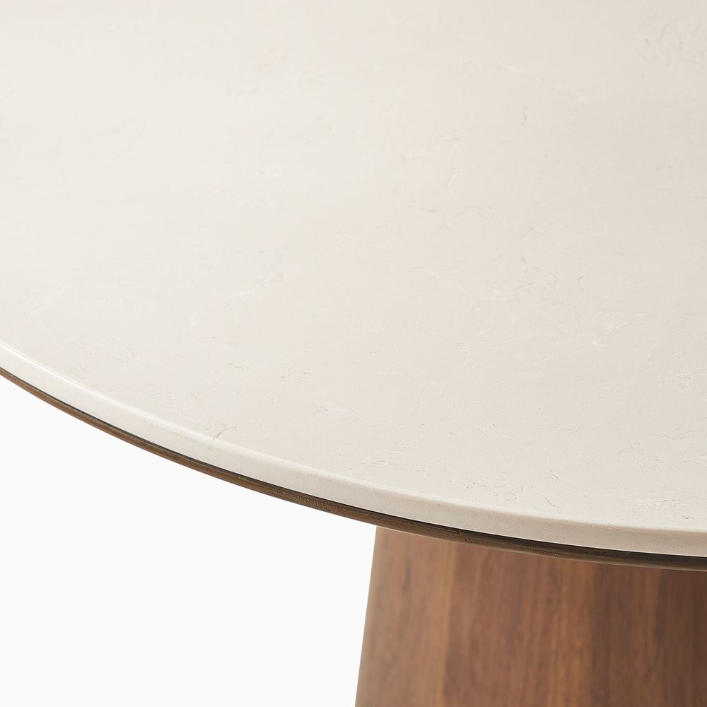 Round Dining Table with Marble Tabletop