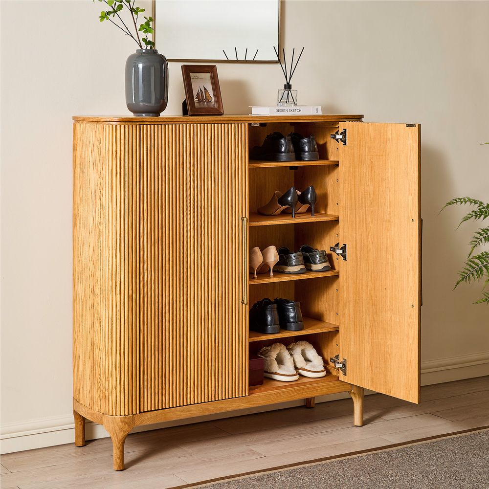 natural shoe cabinet storage for entryway