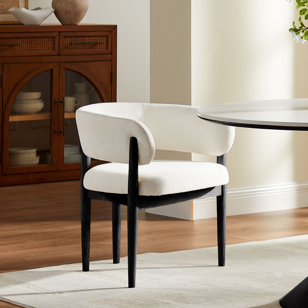 black solid ash wood dining chiar