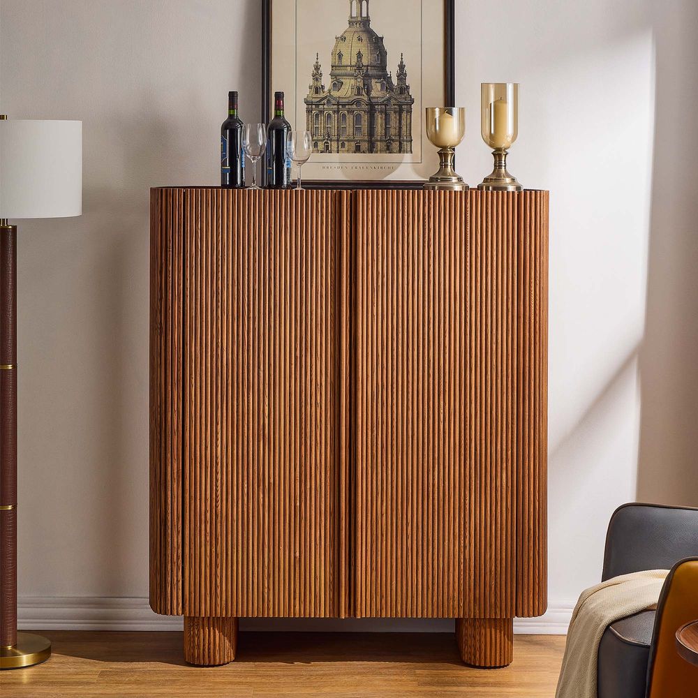 47" Oak Bar Cabinet for Dining Room