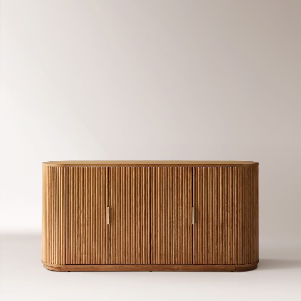 63 Inch fluted wood sideboard