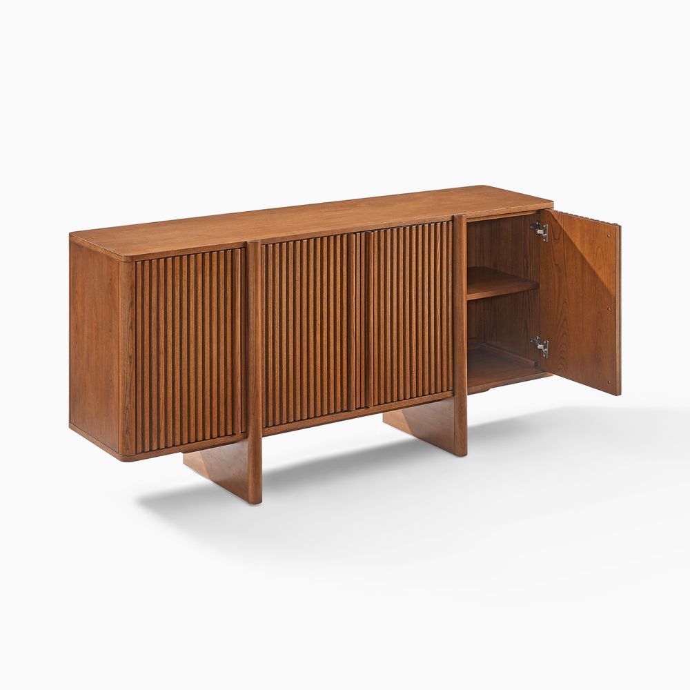 Walnut Wood Sideboard with solid wood legs