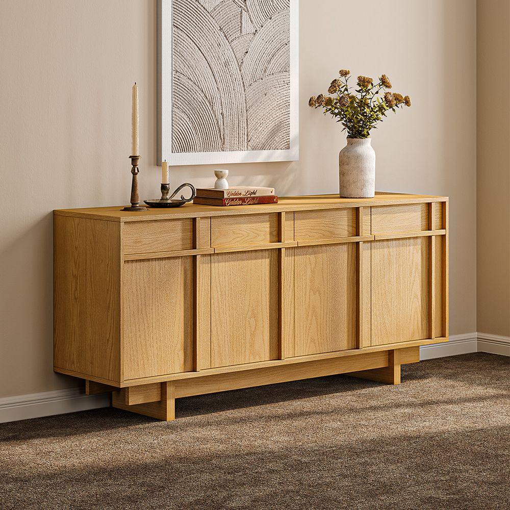 Natural credenza cabinet for entryway