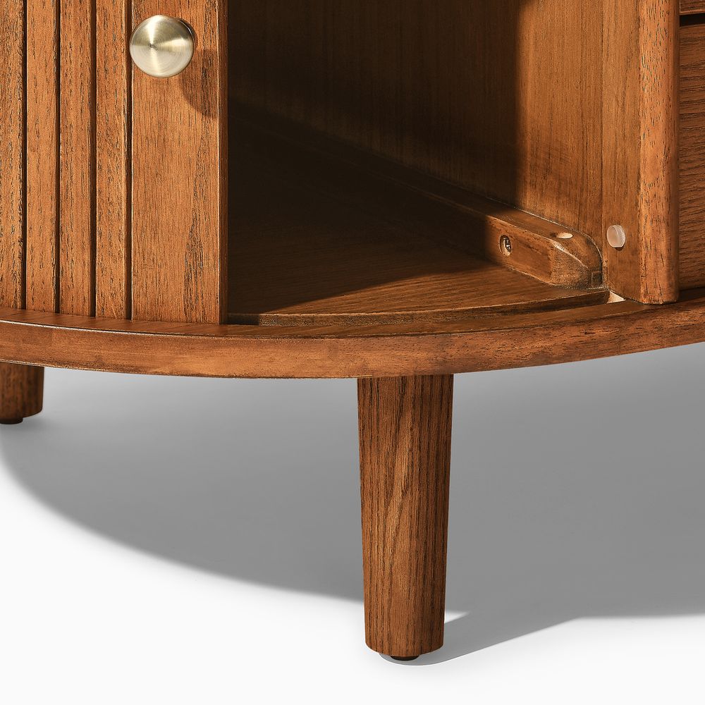 Solid Wood Coffee Table for  Round Corner