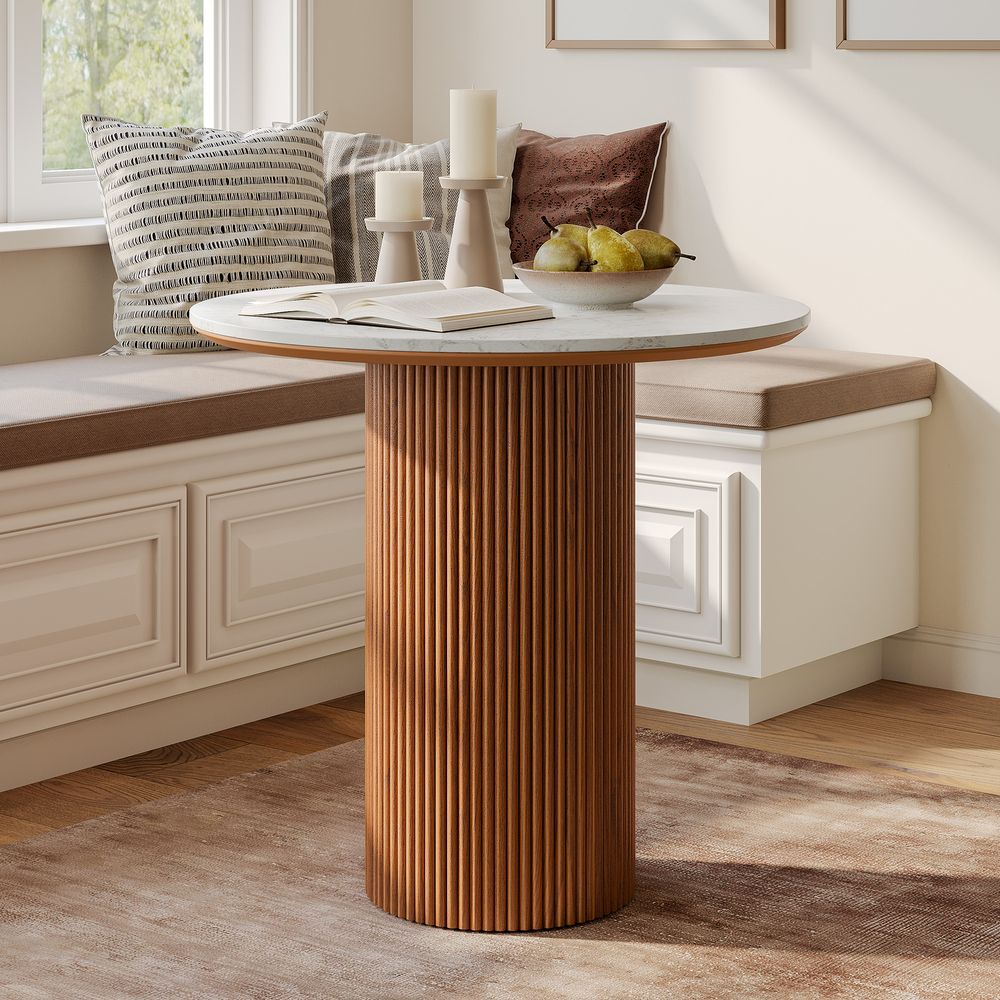 31 Inch Round Small Sintered Stone Dining Table for Breakfast Nook