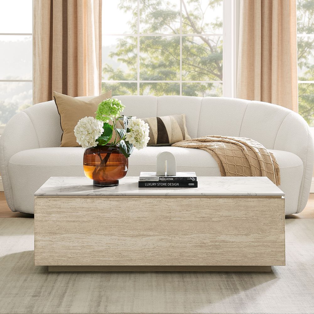 marble top coffee table for living room