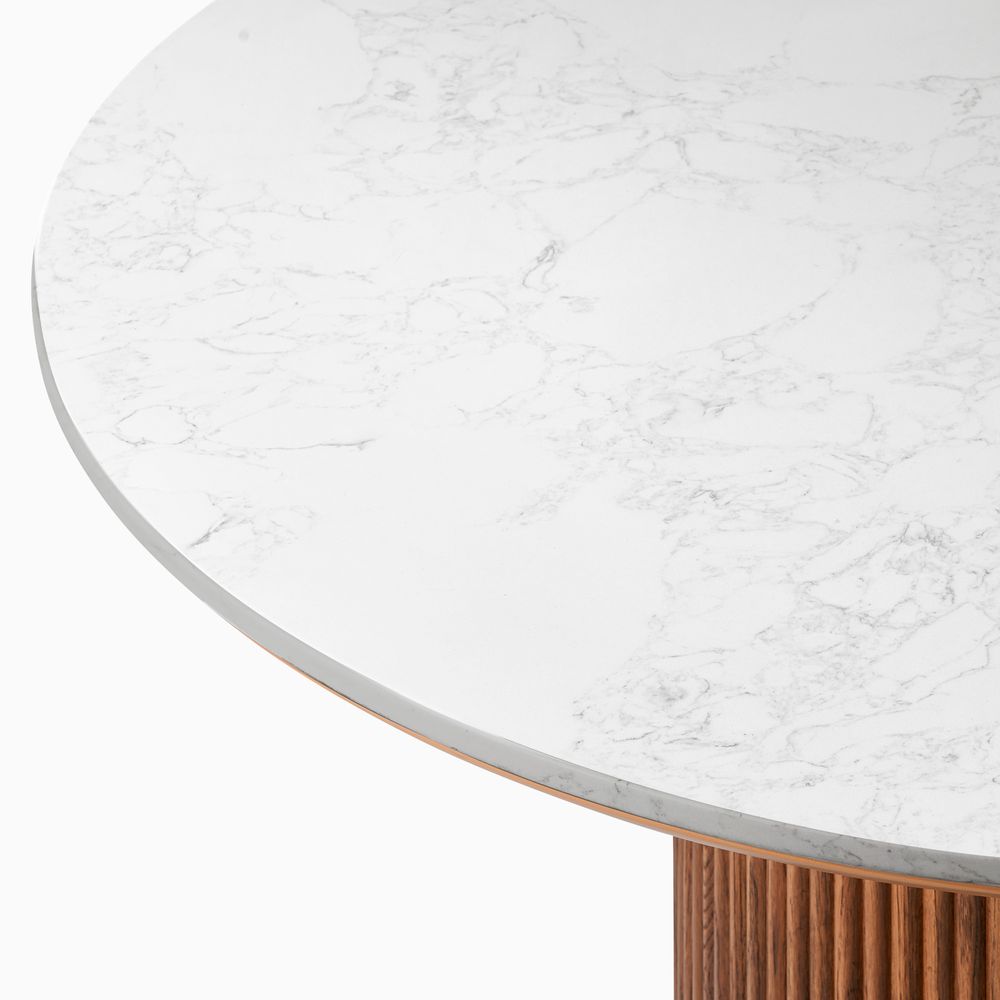 40 Inch Dining Table with Marble Tabletop