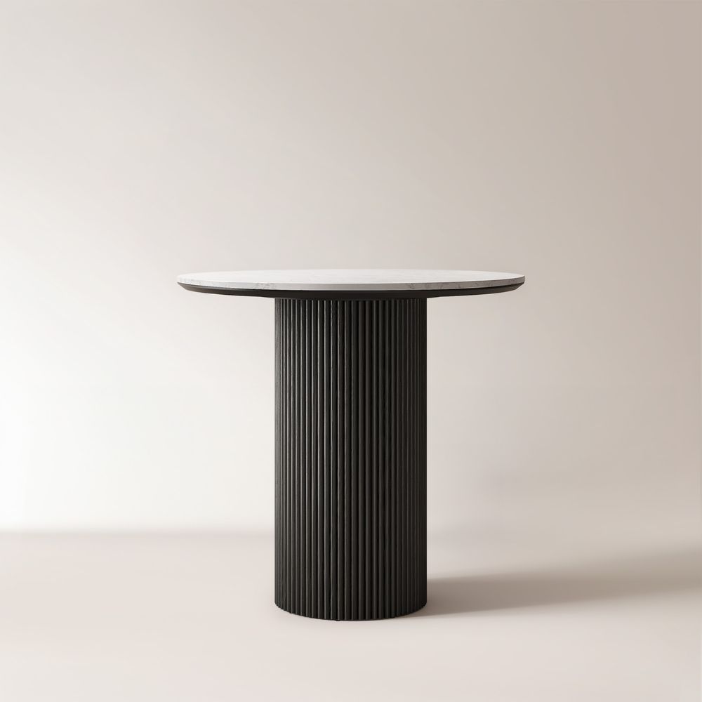 31" Fluted Black Dining Table