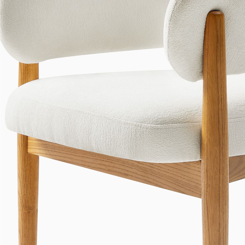 natural solid ash wood dining chairs set with upholstered