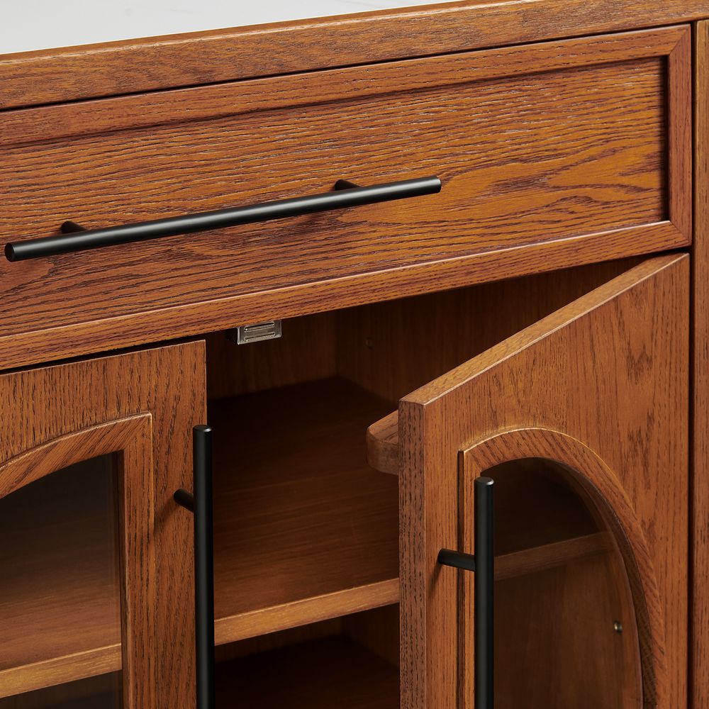 Brown Kitchen Island with Doors