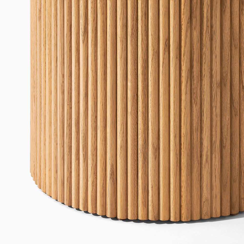 Round Dining Table with Solid Oak fluted Designed Base