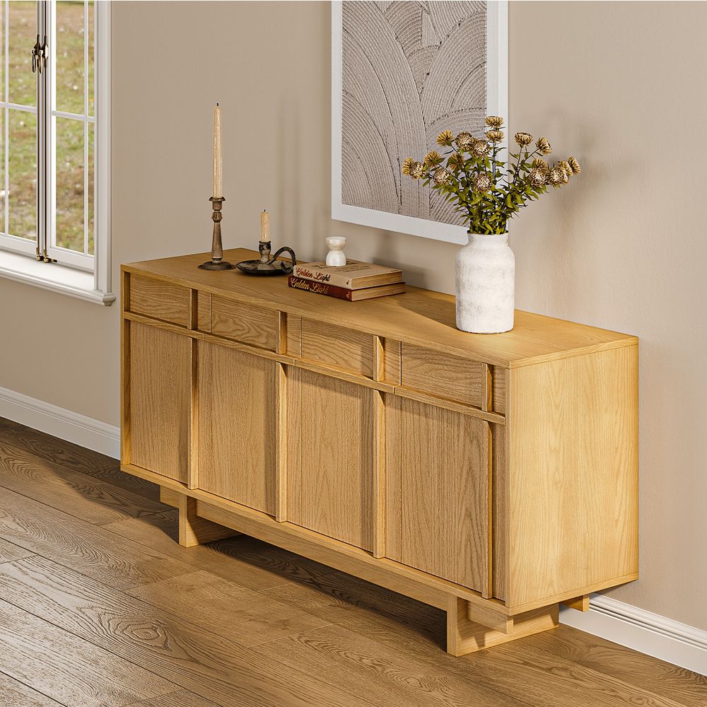 credenza cabinet with Push to Open Doors