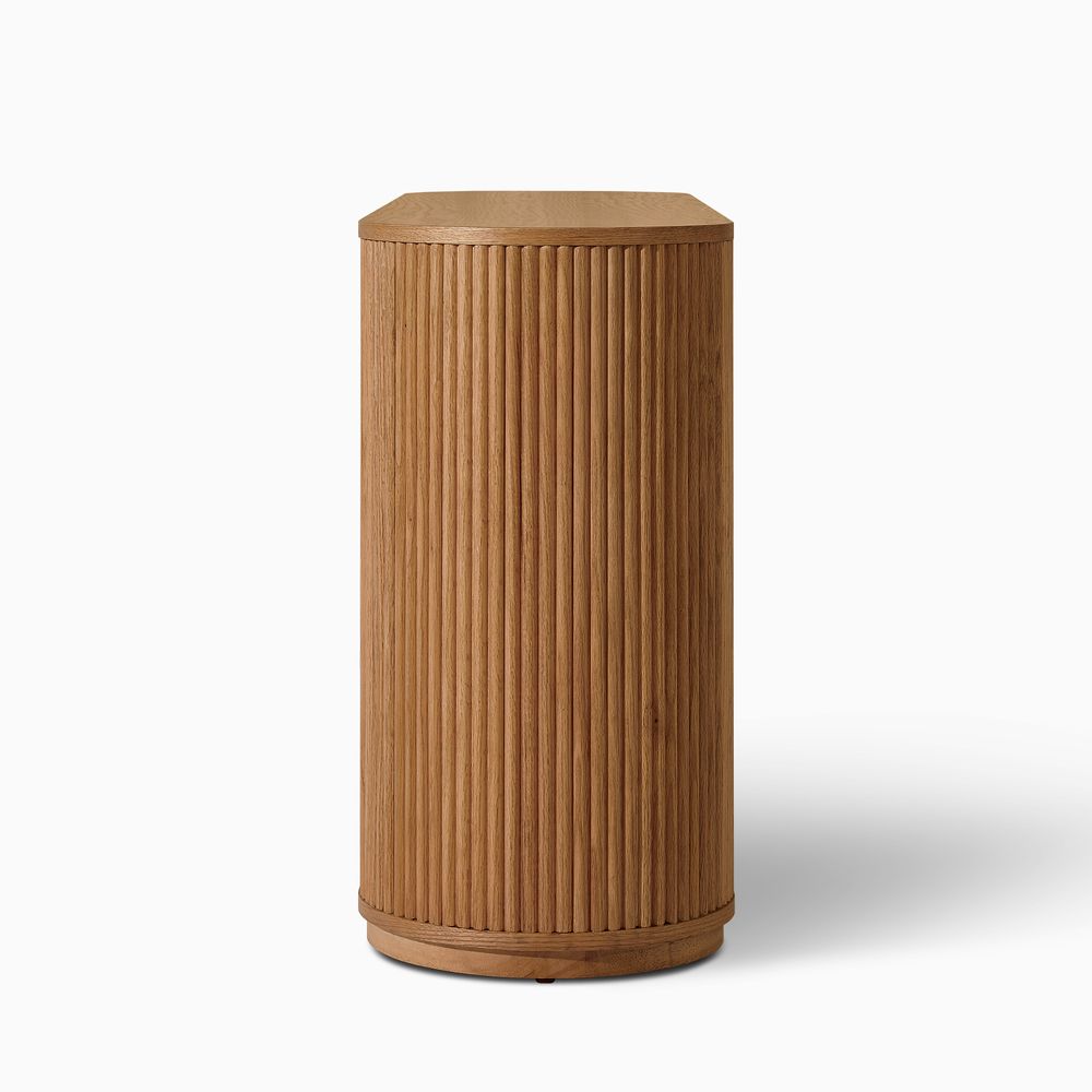 side of fluted wood sideboard